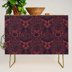 Gothic Halloween Damask - Red black and white  Credenza Gallery Image 1