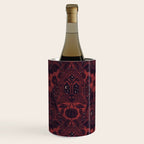 Gothic Halloween Damask - Red black and white  Wine Chiller Gallery Image 1