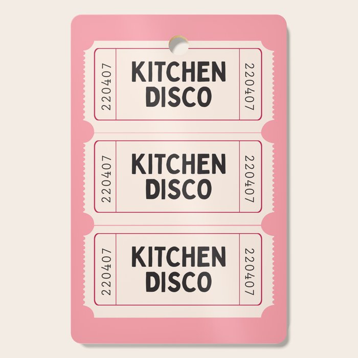 Kitchen Disco Ticket, Retro Pink Home Decor Cutting Board Gallery Image 1