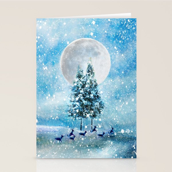 Winter Night 4 Stationery Card Gallery Image 1