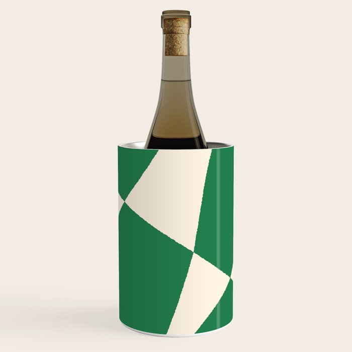 Abstract Mid-Century Composition in Green & Off White Wine Chiller Gallery Image 1