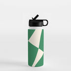 Abstract Mid-Century Composition in Green & Off White Water Bottle Gallery Image 1