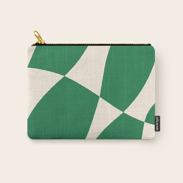 Abstract Mid-Century Composition in Green & Off White Carry All Pouch Gallery Image 1