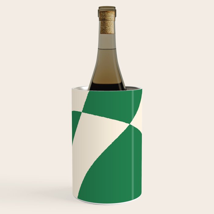Abstract Mid-Century Composition in Green & Off White Wine Chiller Gallery Image 2