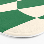 Abstract Mid-Century Composition in Green & Off White Bath Mat Gallery Image 3