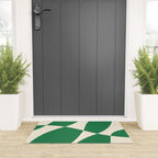 Abstract Mid-Century Composition in Green & Off White Welcome Mat Gallery Image 3