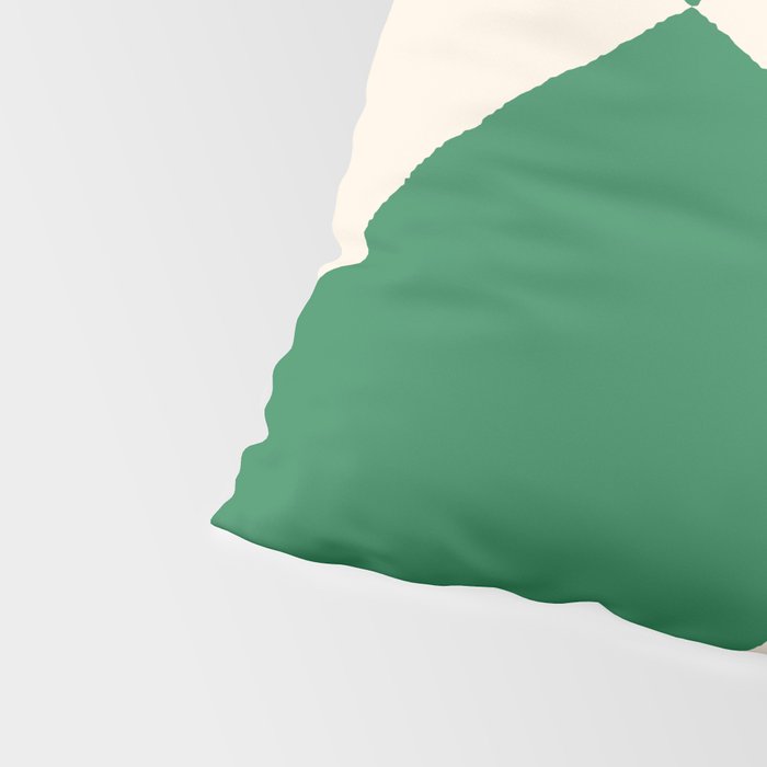 Abstract Mid-Century Composition in Green & Off White Pillow Sham Gallery Image 4