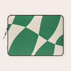 Abstract Mid-Century Composition in Green & Off White Laptop Sleeve Gallery Image 1