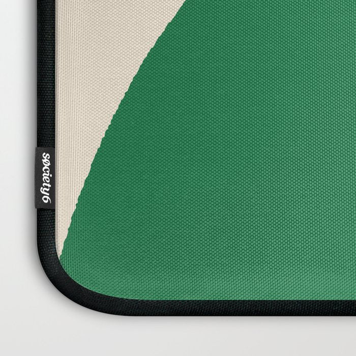 Abstract Mid-Century Composition in Green & Off White Laptop Sleeve Gallery Image 3