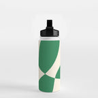 Abstract Mid-Century Composition in Green & Off White Water Bottle Gallery Image 2