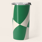 Abstract Mid-Century Composition in Green & Off White Travel Mug Gallery Image 2