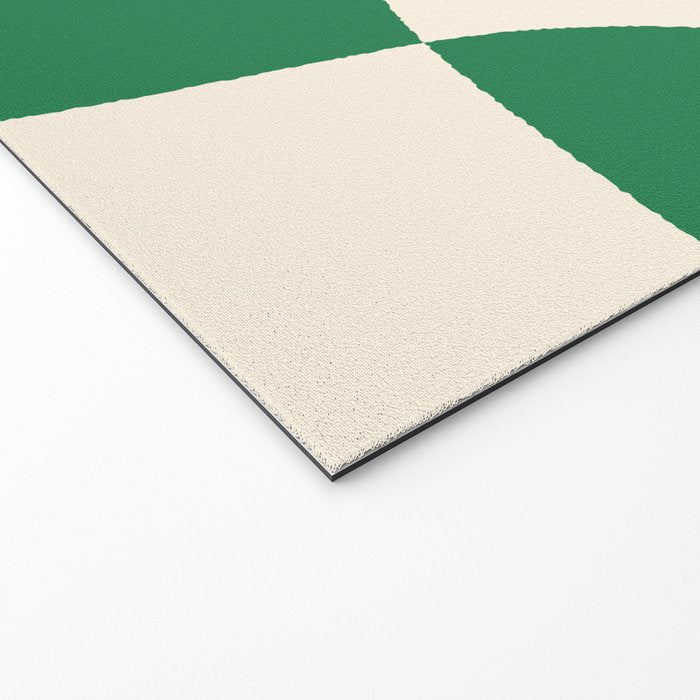 Abstract Mid-Century Composition in Green & Off White Welcome Mat Gallery Image 2