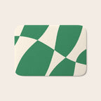 Abstract Mid-Century Composition in Green & Off White Bath Mat Gallery Image 1