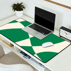 Abstract Mid-Century Composition in Green & Off White Desk Mat Gallery Image 2