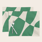 Abstract Mid-Century Composition in Green & Off White Placemat Gallery Image 1