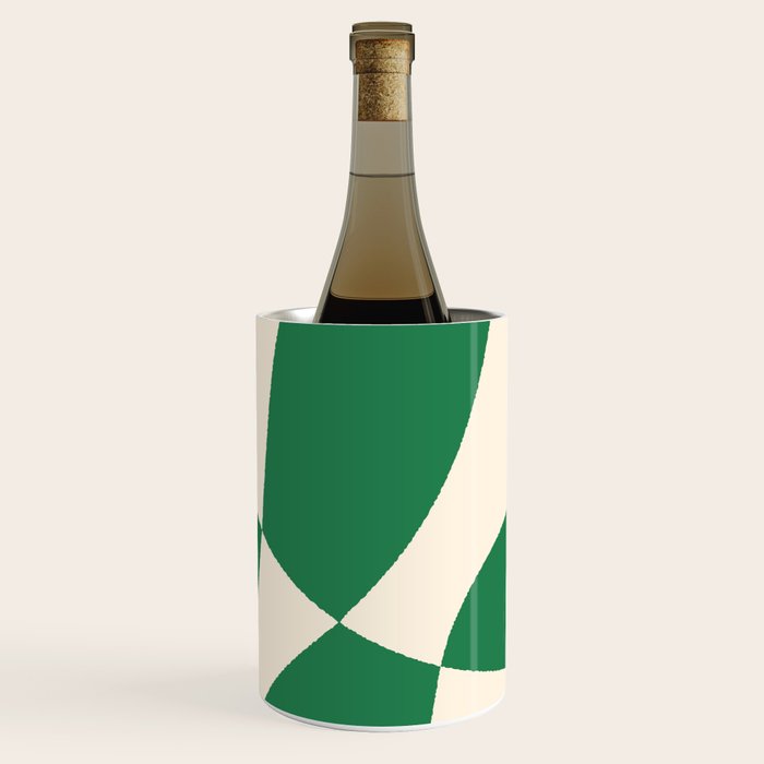 Abstract Mid-Century Composition in Green & Off White Wine Chiller Gallery Image 3