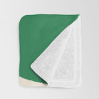 Abstract Mid-Century Composition in Green & Off White Throw Blanket Gallery Image 3