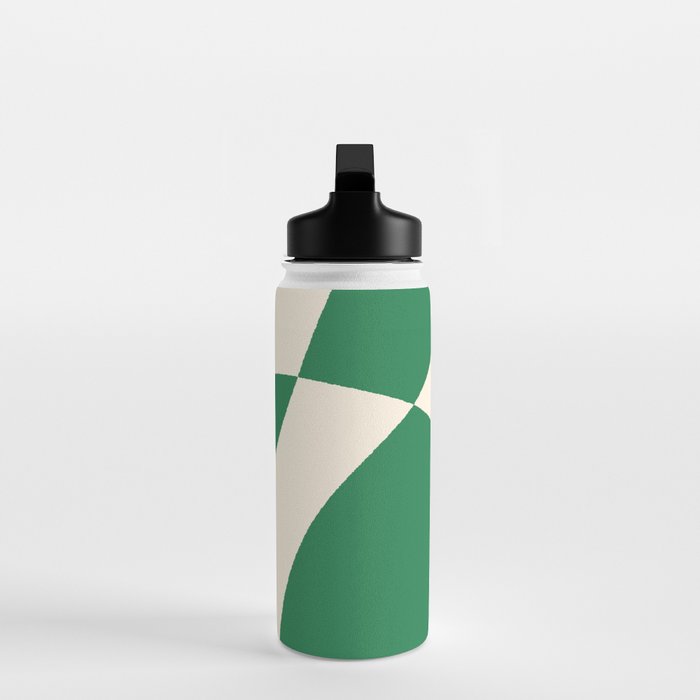 Abstract Mid-Century Composition in Green & Off White Water Bottle Gallery Image 3