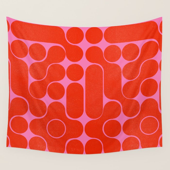 Abstract mid-century shapes no 6 Wall Tapestry Gallery Image 4
