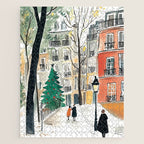 Parisian Christmas Street Scene Jigsaw Puzzle Gallery Image 1