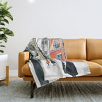 Parisian Christmas Street Scene Throw Blanket Gallery Image 1