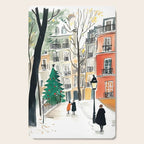 Parisian Christmas Street Scene Cutting Board Gallery Image 1