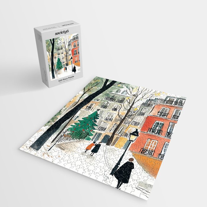 Parisian Christmas Street Scene Jigsaw Puzzle Gallery Image 2