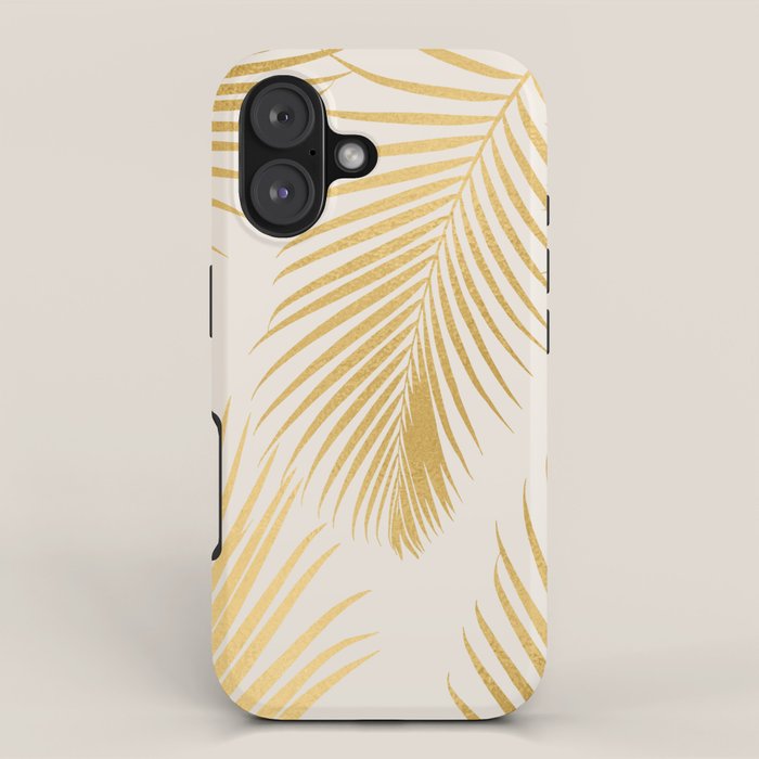 Metallic Gold Tropical Palm Fronds iPhone Case Gallery Image 1