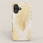 Metallic Gold Tropical Palm Fronds iPhone Case Gallery Image 1