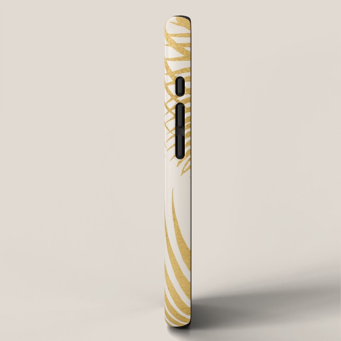 Metallic Gold Tropical Palm Fronds iPhone Case Gallery Image 2