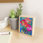 Bright Peony Bouquet in Tropical Rainbow Cheetah and Bird Maximalist Vase Painting Mini Art Print Gallery Image 2