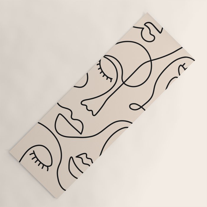 Abstract Single Line Face  Yoga Mat Gallery Image 1