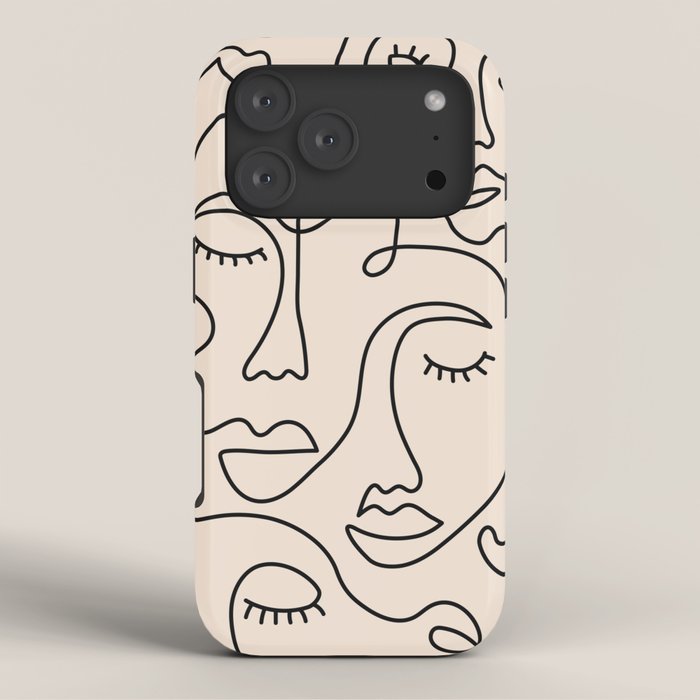 Abstract Single Line Face  iPhone Case Gallery Image 3