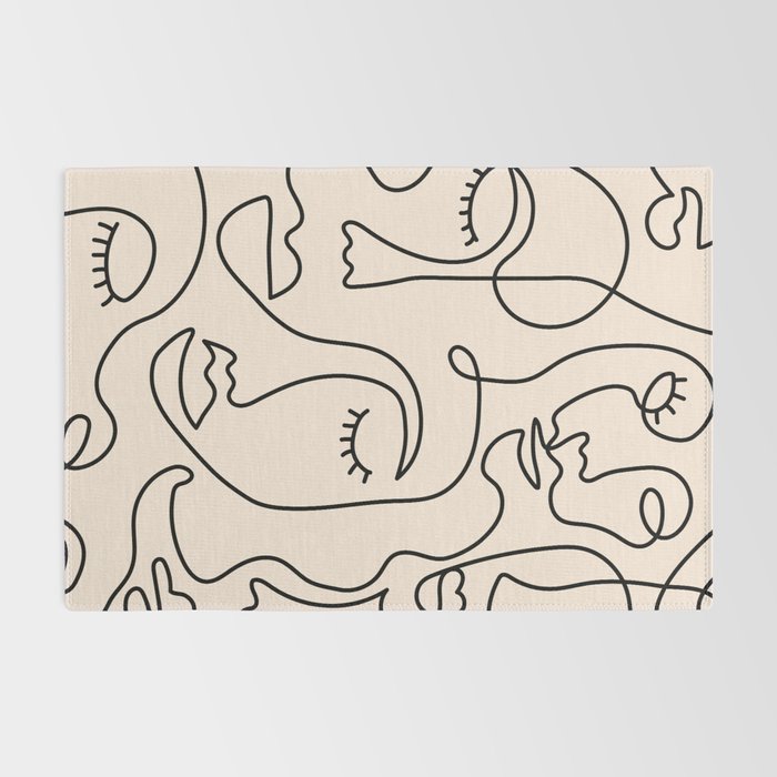 Abstract Single Line Face  Rug Gallery Image 2