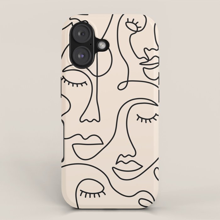 Abstract Single Line Face  iPhone Case Gallery Image 1