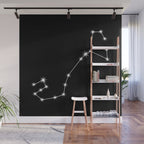 Scorpio Zodiac Star Constellation Line Art Black Wall Mural Gallery Image 1