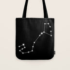 Scorpio Zodiac Star Constellation Line Art Black Tote Bag Gallery Image 1