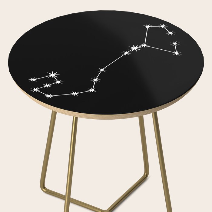 Scorpio Zodiac Star Constellation Line Art Black Side Table Gallery Image 2