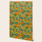 Retro Garden Flowers Groovy 60s 70s Multicolor Floral Pattern Wallpaper Gallery Image 2