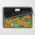 Retro Garden Flowers Groovy 60s 70s Multicolor Floral Pattern Laptop Sleeve Gallery Image 2