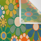 Retro Garden Flowers Groovy 60s 70s Multicolor Floral Pattern Wall Tapestry Gallery Image 3