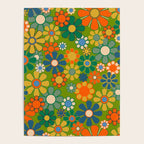 Retro Garden Flowers Groovy 60s 70s Multicolor Floral Pattern Poster Gallery Image 4