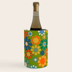 Retro Garden Flowers Groovy 60s 70s Multicolor Floral Pattern Wine Chiller Gallery Image 1