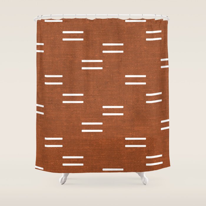 double dash - burnt orange Shower Curtain Gallery Image 1