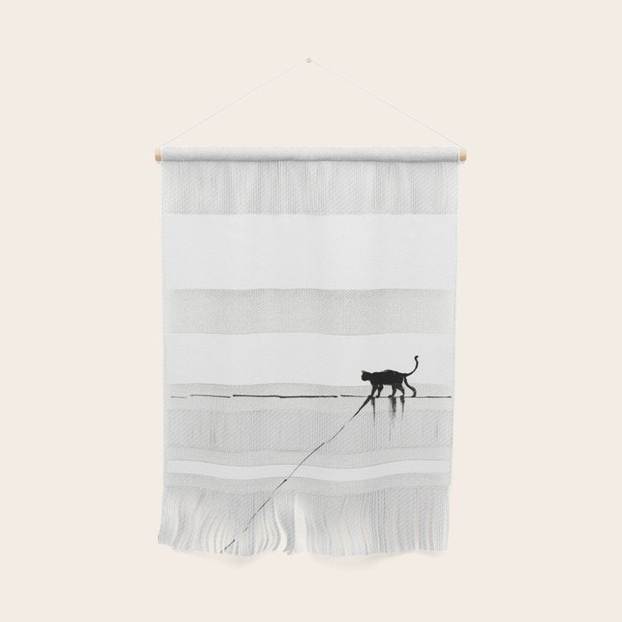 Minimal Cat on a Line Wall Hanging Gallery Image 1