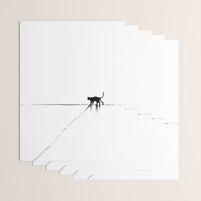 Minimal Cat on a Line Wrapping Paper Gallery Image 3