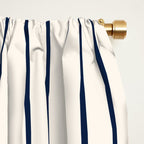 Geometric Lines in Navy Blue Orange 1 (Rainbow Abstraction) Window Curtain Gallery Image 2