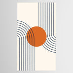 Geometric Lines in Navy Blue Orange 1 (Rainbow Abstraction) Tablecloth Gallery Image 2