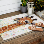 Giraffe Baby Watercolor Outdoor Rug Gallery Image 2
