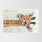 Giraffe Baby Watercolor Rug Gallery Image 2